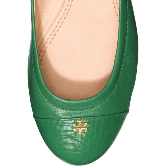 SOLD Tory Burch York Emerald Leather Ballerina Size 5.5 - Picture 4 of 11